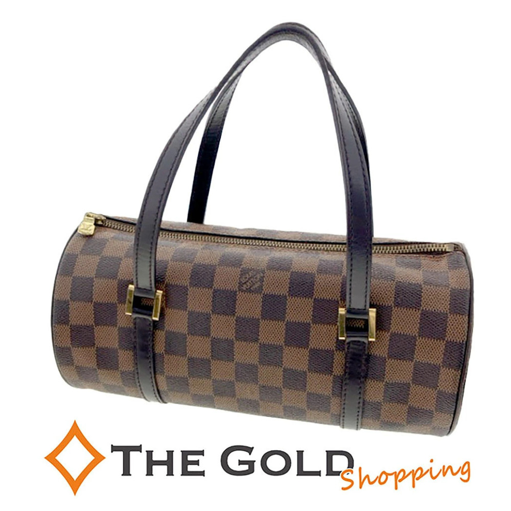 Louis Vuitton Papillon Damier Canvas Top Handle Bag Ebene Brown